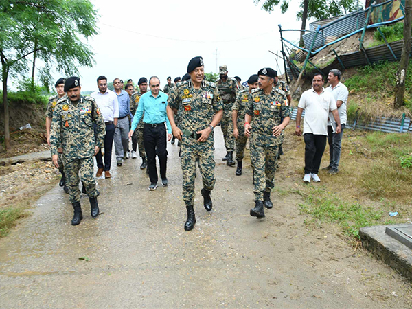 DG BSF Daljit Singh Chawdhary visits flood-affected areas of Samba along Jammu IB (Photo/X/@bsf_jammu)