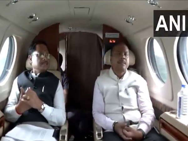 Chhattisgarh CM Vishnu Deo Sai conducts aerial survey of flood-affected areas in Bastar (Photo/ANI)