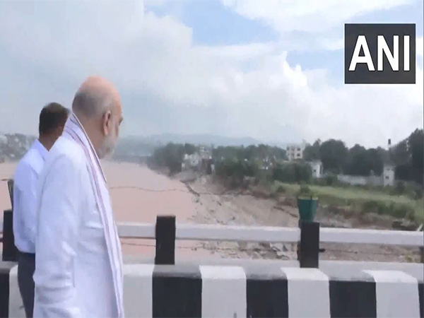 Amit Shah inspects 4th Tawi Bridge damage (Photo/ANI)