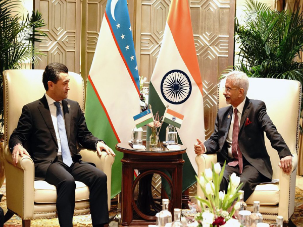 External Affairs Minister S. Jaishankar with Uzbekistan FM Bakhtiyor Saidov