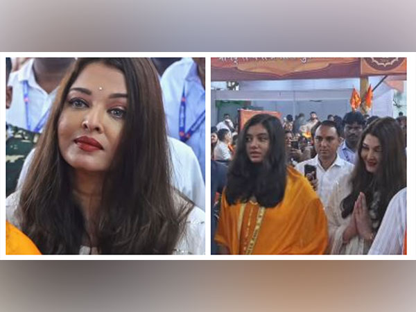 Aishwarya Rai Bachchan and her daughter (Image source: GSB Seva Mandal)