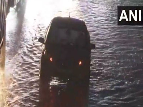 Waterlogged streets in Gurugram(Photo/ANI)