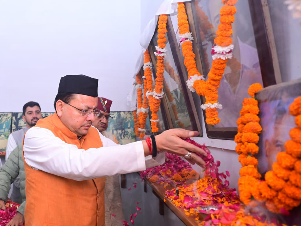 Uttarakhand Chief Minister Pushkar Singh Dhami paid tributes (Photo/ANI)