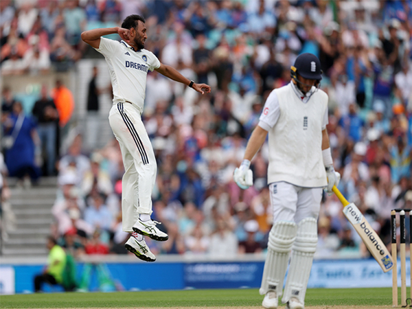 Prasidh Krishna celebrating Root's wicket. (Photo: X/@BCCI)