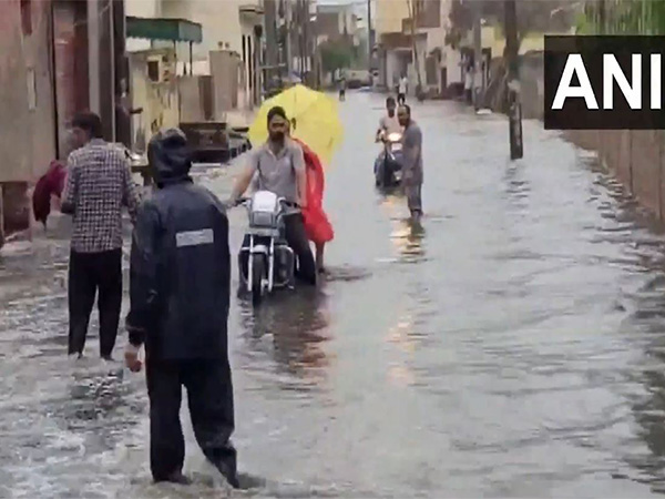 Haryana: Severe waterlogging seen in Ambala's residential areas following continuous rainfall. (Photo/ANI)