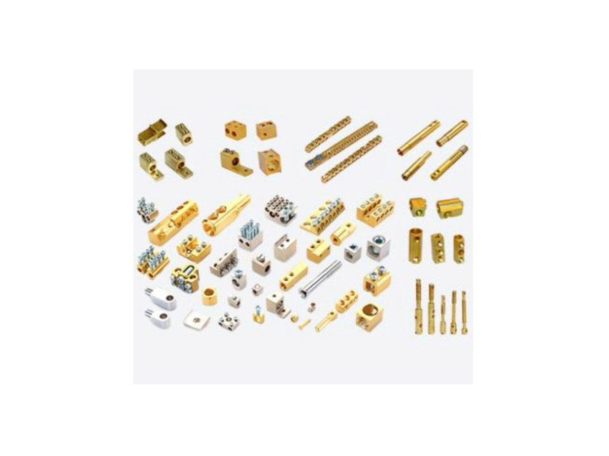 wide range of brass and metal components/connectors-likely electrical and industrial fittings