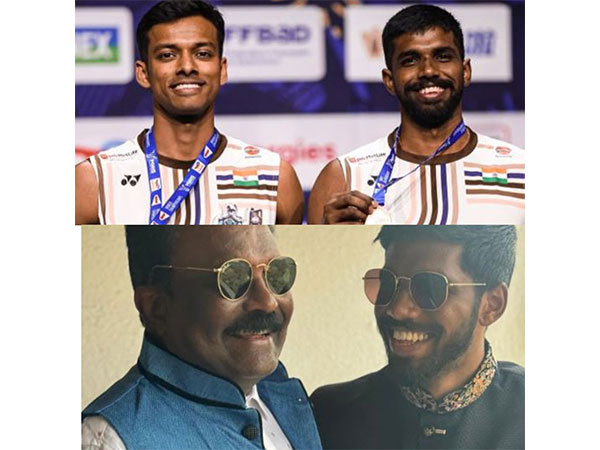 Satwiksairaj Rankireddy with Chirag Shetty (above) and his father (below). (Photo: satwik_rankireddy Instagram)