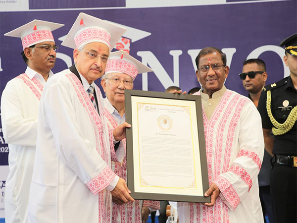 Assam Governor Lakshman Prasad Acharya at Convocation of Down Town University (Photo/ANI)
