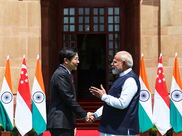 Prime Minister Narendra Modi with Singapore Prime Minister Lawrence Wong (Image/ANI)