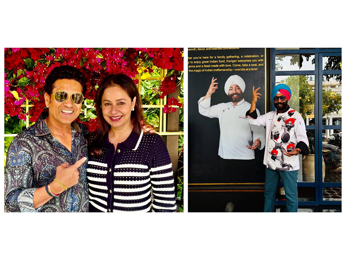 Couple Sachin Tendulkar-Anjali Tendulkar and chef Harpal Singh Sokhi (Image source: Instagram)