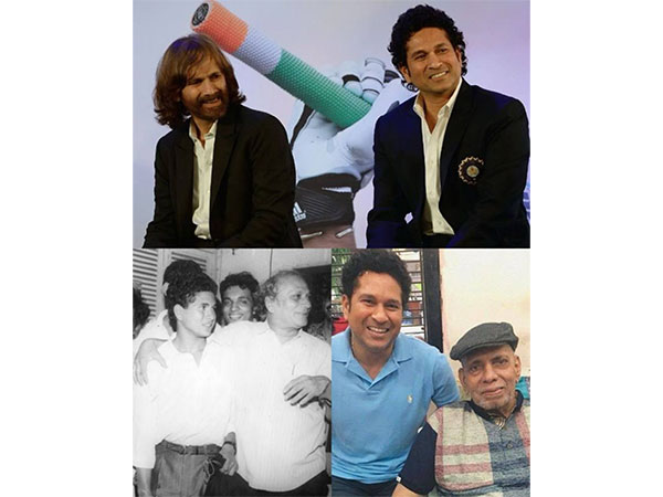 Sachin Tendulkar with his brother Ajit, father Ramesh and coach Achrekar (Photo: @sachin_rt/X)