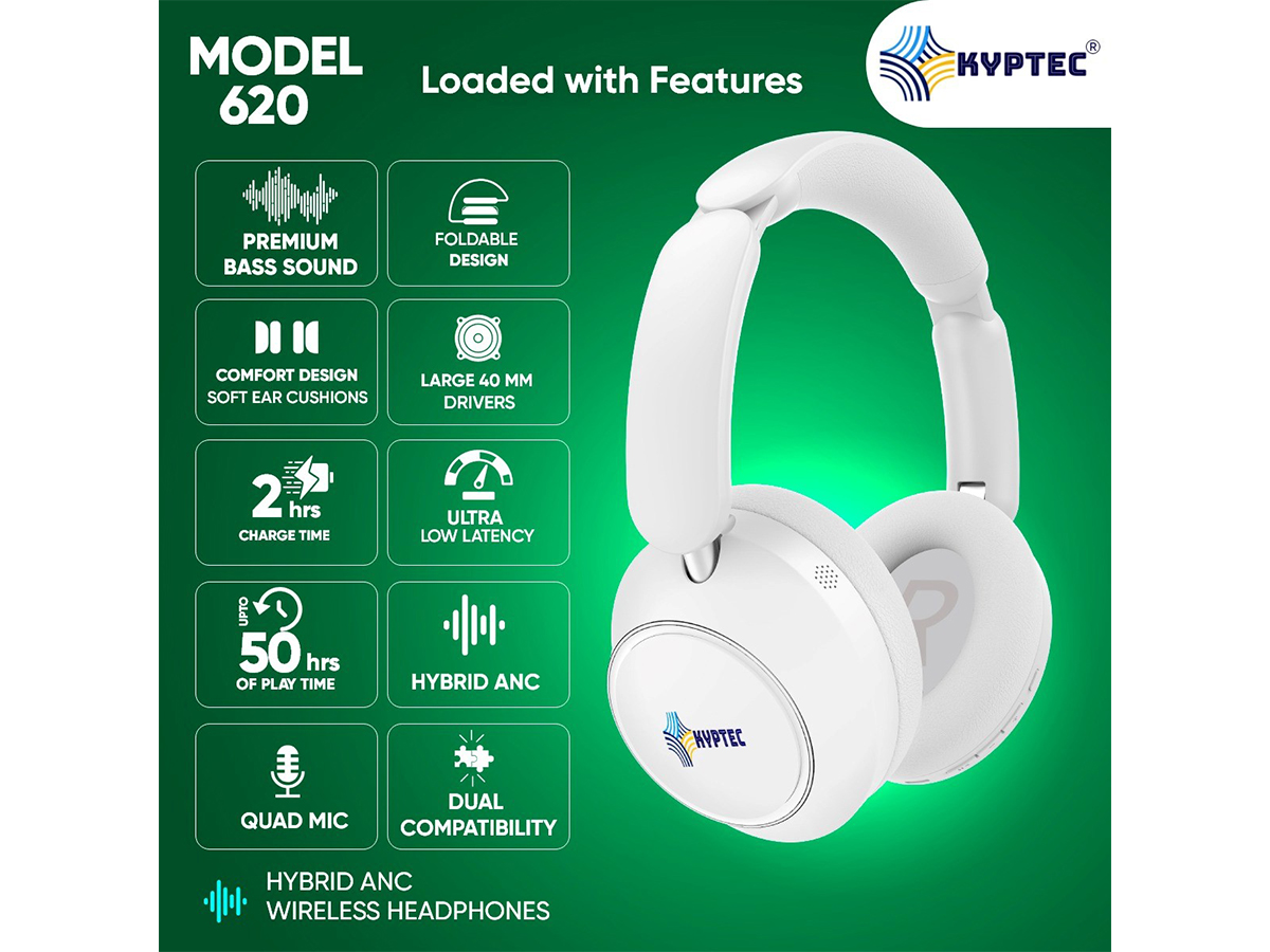KYPTEC® Lifestyle Launches Model KYPTEC® 620: Hybrid Noise Cancelling Wireless Headphones That Redefine Sound for the Global Generation 