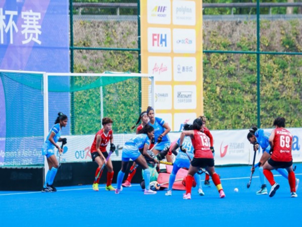 India women's team players in action against Thailand (Photo: Hockey India) 