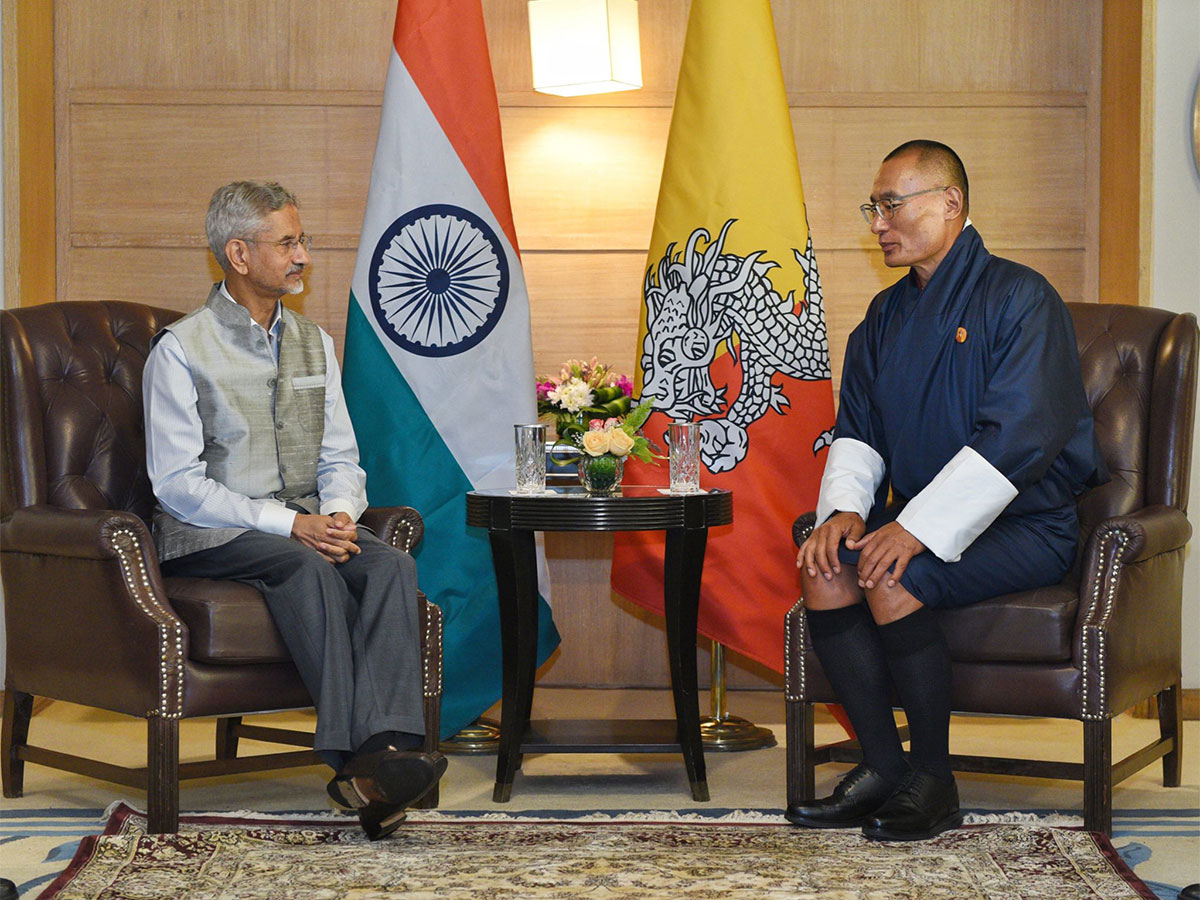 EAM S Jaishankar with Bhutan’s Prime Minister Tshering Tobgay. (Photo: X/@DrSJaishankar)