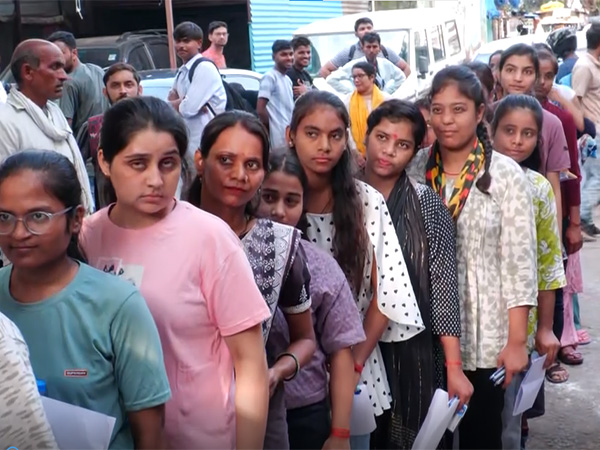 Visuals from an examination centre in Kanpur. (Photo/ANI)