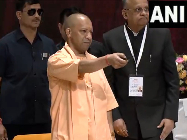 UP CM Yogi Adityanath inaugurates and lays foundation stone of transporation services (Photo/ANI)  