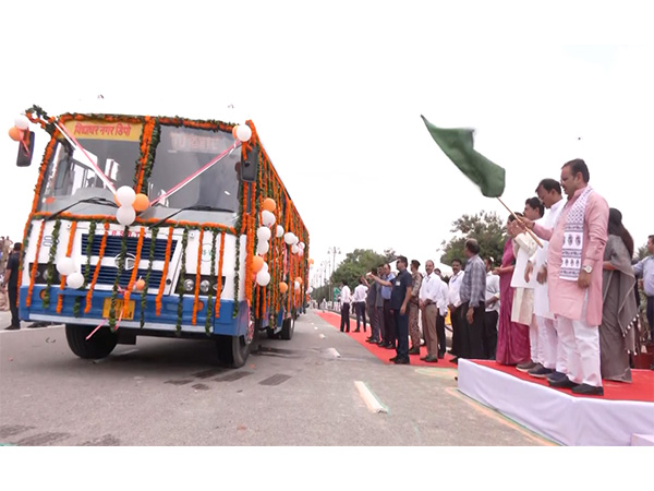 Rajasthan CM Bhajanlal Sharma flags off new roadways buses in Jaipur (Photo: ANI)