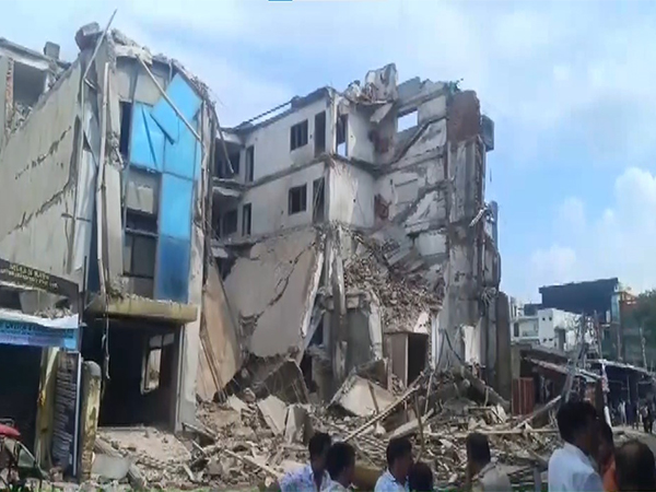 A multi storey building collapses in Badarpur (Photo/ANI)