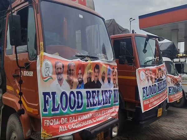Trucks with relief material (Photo/ANI)