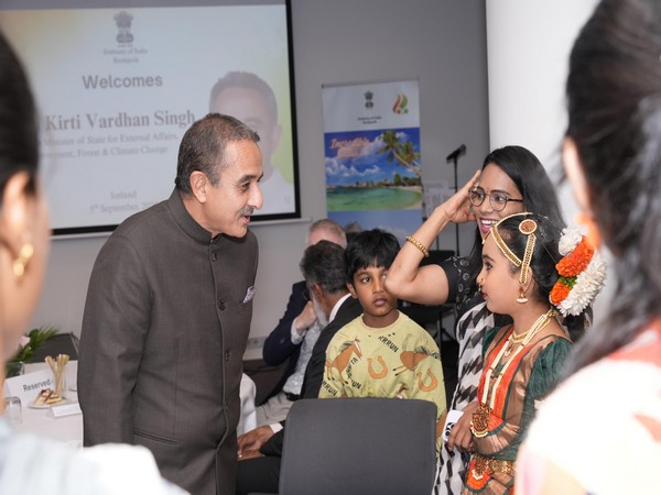 MoS Kirti Vardhan Singh with the Indian community in Iceland (Photo/ X@KVSinghMPGonda)