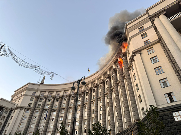 Ukraine’s Cabinet of Ministers hit from Russian strikes (Photo/X@ZelenskyyUa)
