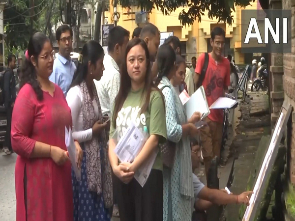 Students outside SSC exam venue (Photo/ANI}