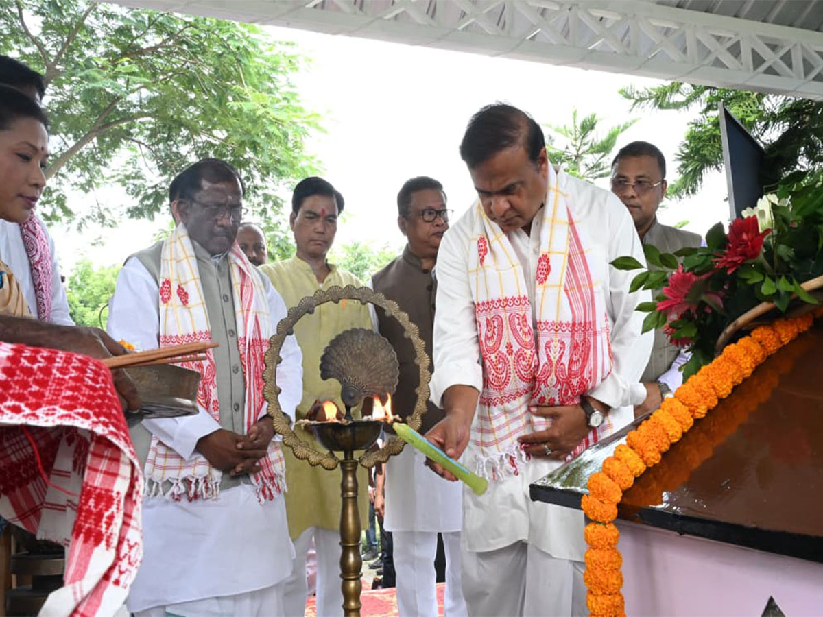 Assam Chief Minister Himanta Biswa Sarma paid tributes to Sudhakantha Bhupen Hazarika (Photo/ANI) 