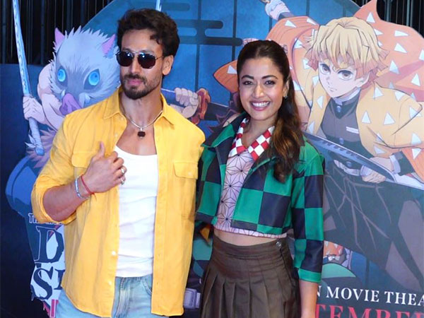 Tiger Shroff and Rashmika Mandanna at Demon Slayer screening (Photo: ANI)