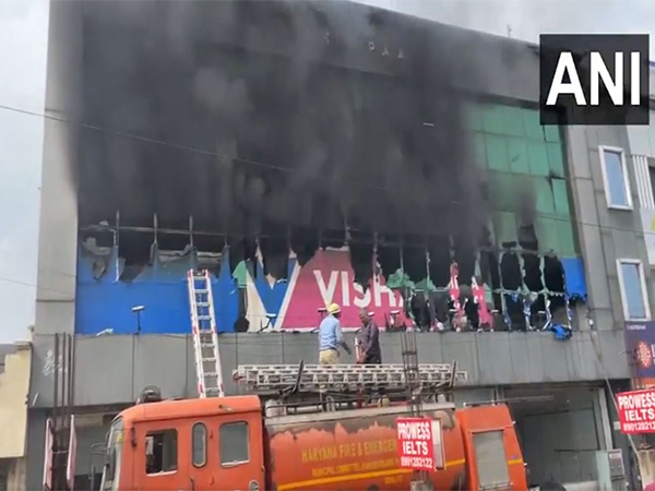 A major fire breaks out at a Vishal Mega Mart outlet located in Ambala (Photo/ANI)