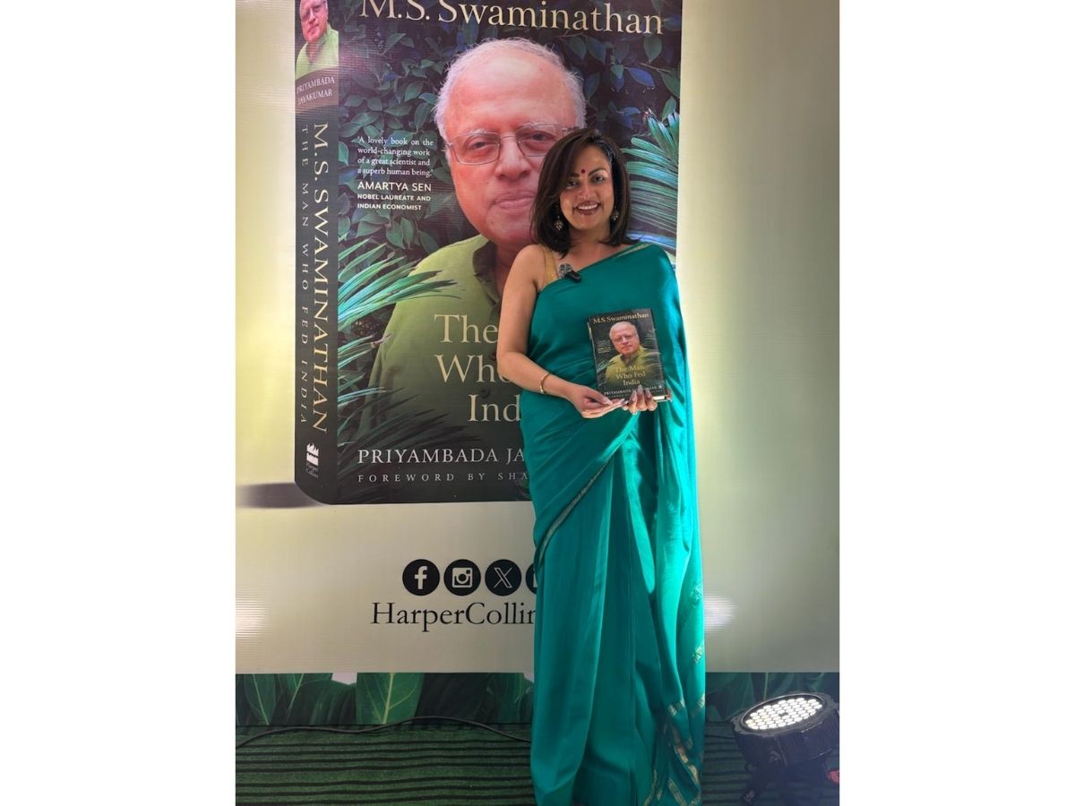 Author Priyambada Jayakumar with the book