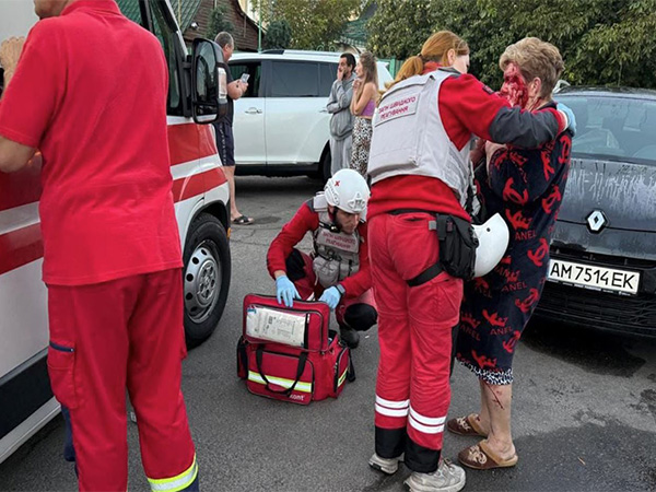Medical personnel attend to injured in Russia drone strike (Photo/ @ZelenskyyUa)