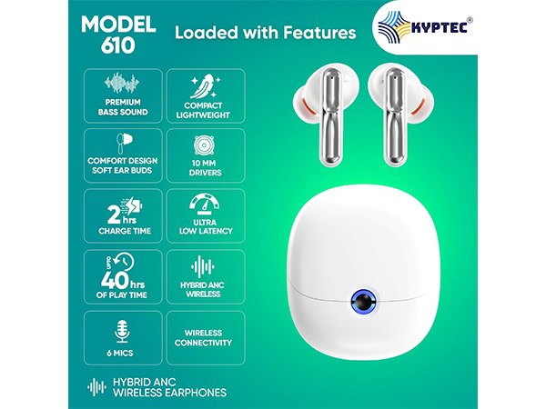KYPTEC® Lifestyle Launches Model KYPTEC® 610: Hybrid ANC Wireless Earbuds for the Global Gen Z Vibe 