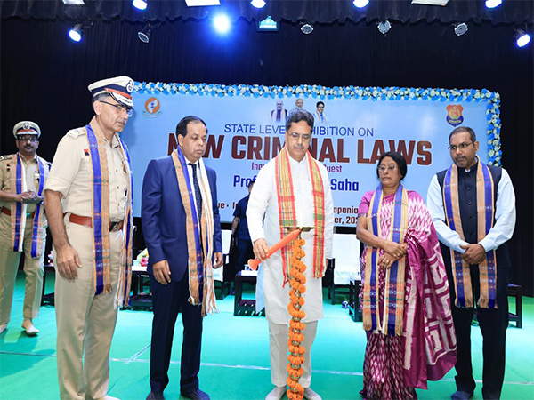 Tripura Chief Minister Manik Saha on state-level exhibition (Photo/ANI)