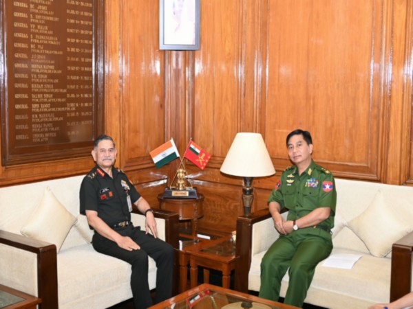 Chief of Army Staff General Upendra Dwivedi meets Myanmar  Army Commander (Photo/ X @adgpi)