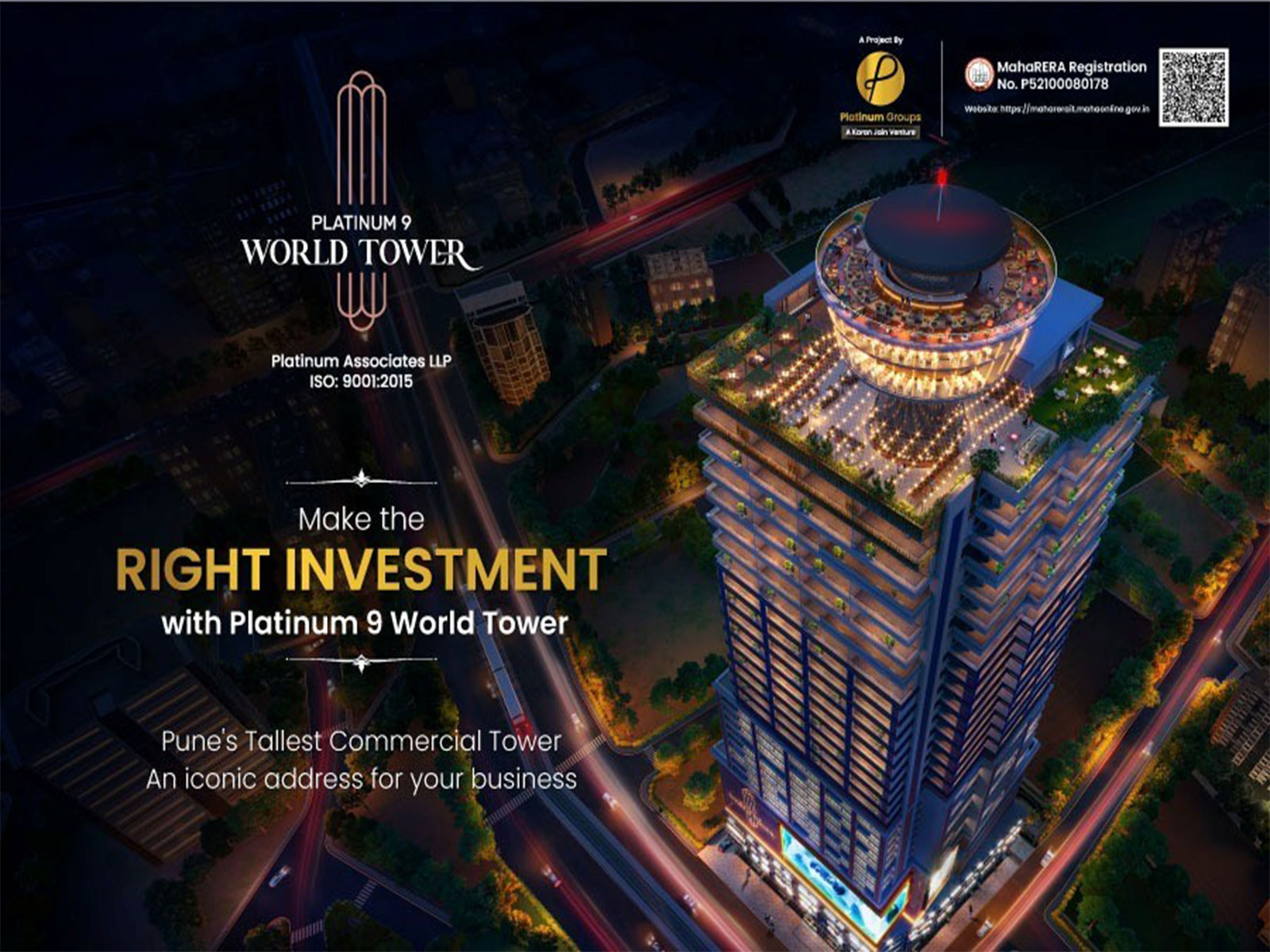 Platinum 9 World Tower Launches in Pune, Redefining Premium Office Spaces with Landmark Features