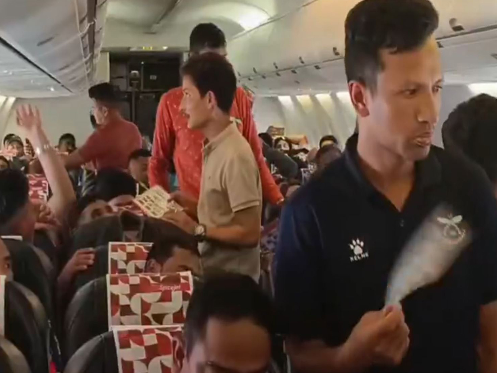 SpiceJet passengers travelling from Delhi to Kathmandu (SG 41) (Photo/ANI)