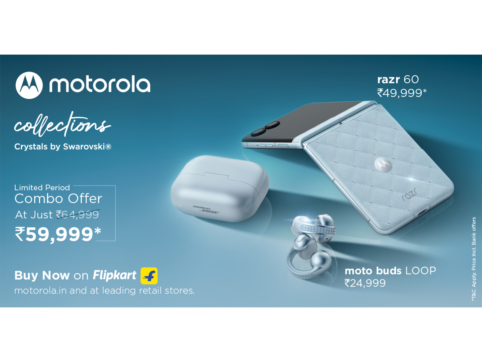 Motorola x Swarovski – razr 60 & moto buds LOOP Swarovski edition