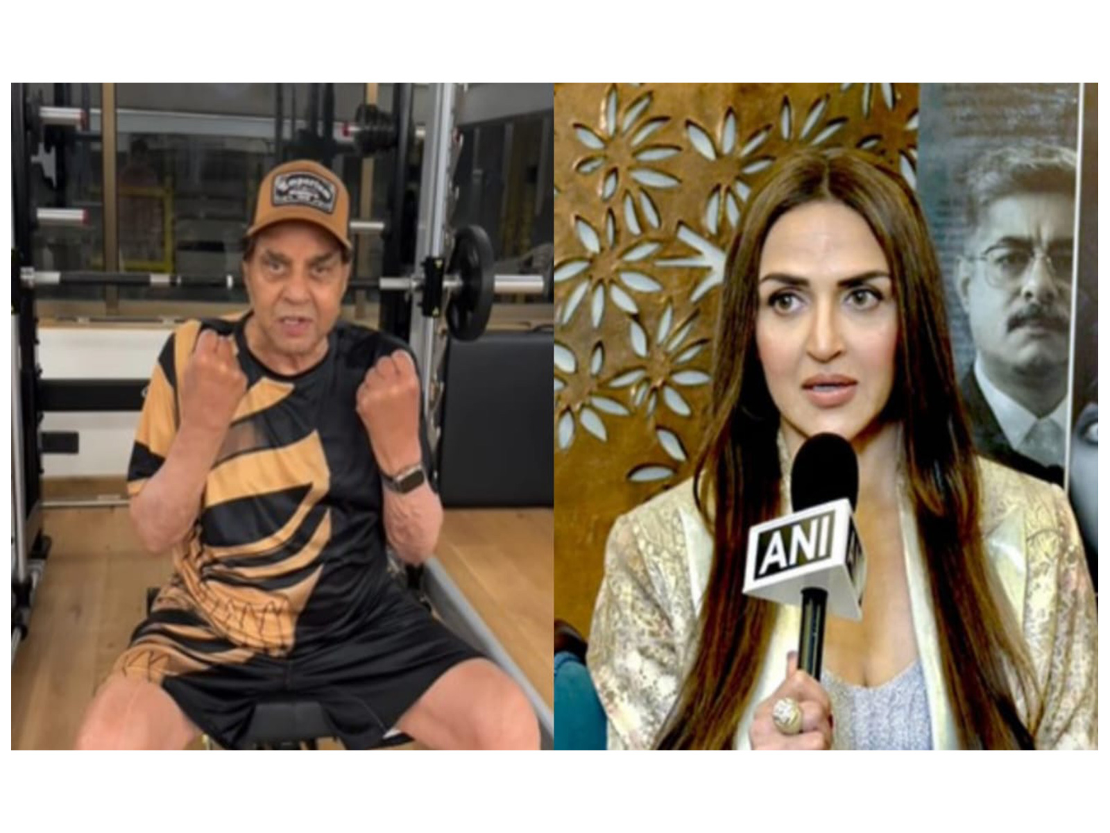 Left: Dharmendra (Photo/instagram/@aapkadharam) Right: Esha Deol (Photo/ANI)