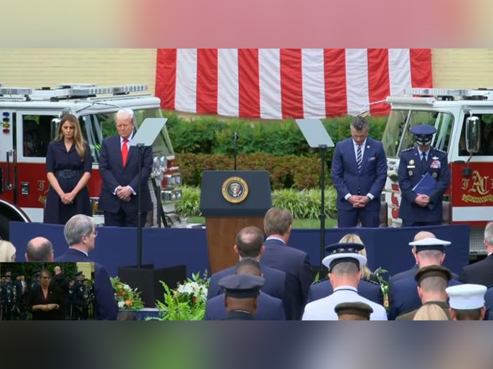 Trump, First Lady attend 9/11 observance at Pentagon(Photo: YouTube/White House)
