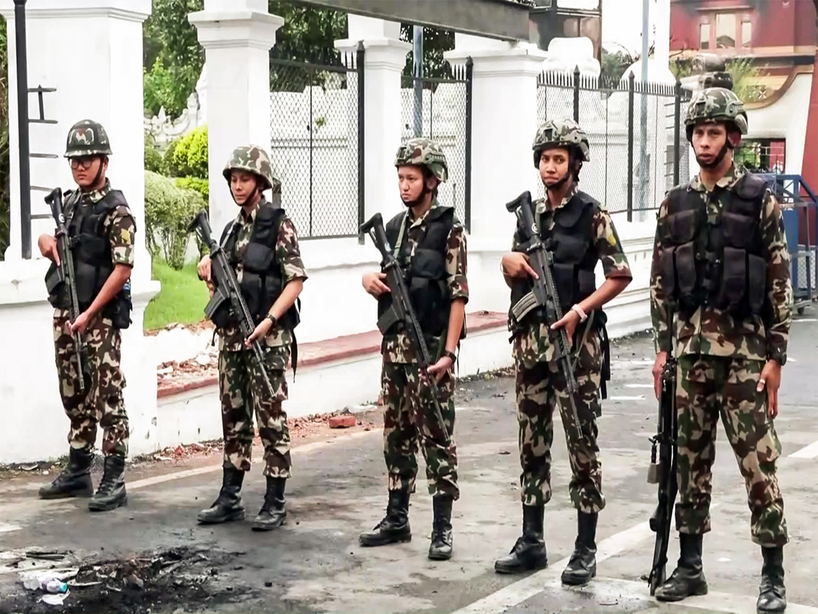 Army personnel stand guard outside the Nepal Rashtrapati Bhawan (File Photo/ANI)
