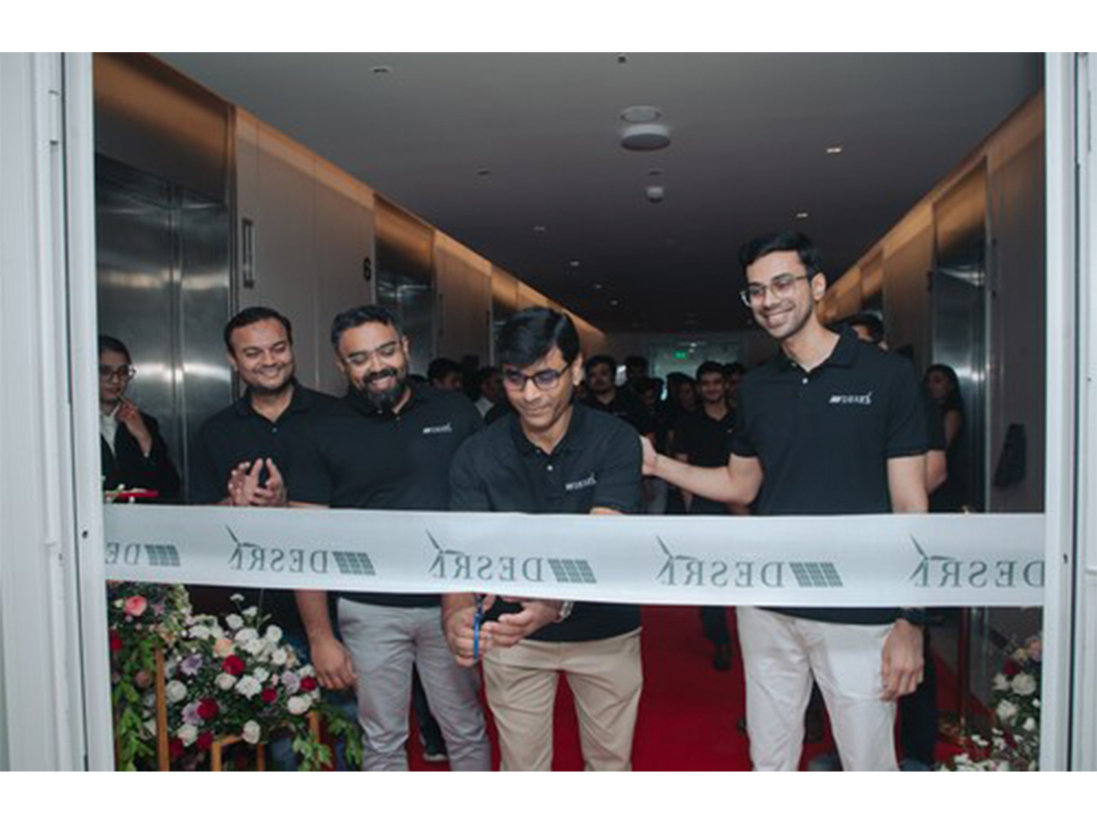 DESRI inaugurates its new Hyderabad office: Sachin Patha, Manoj Mohanty, and Srinath K R, India Management Committee members along with Dhawal Trivedi