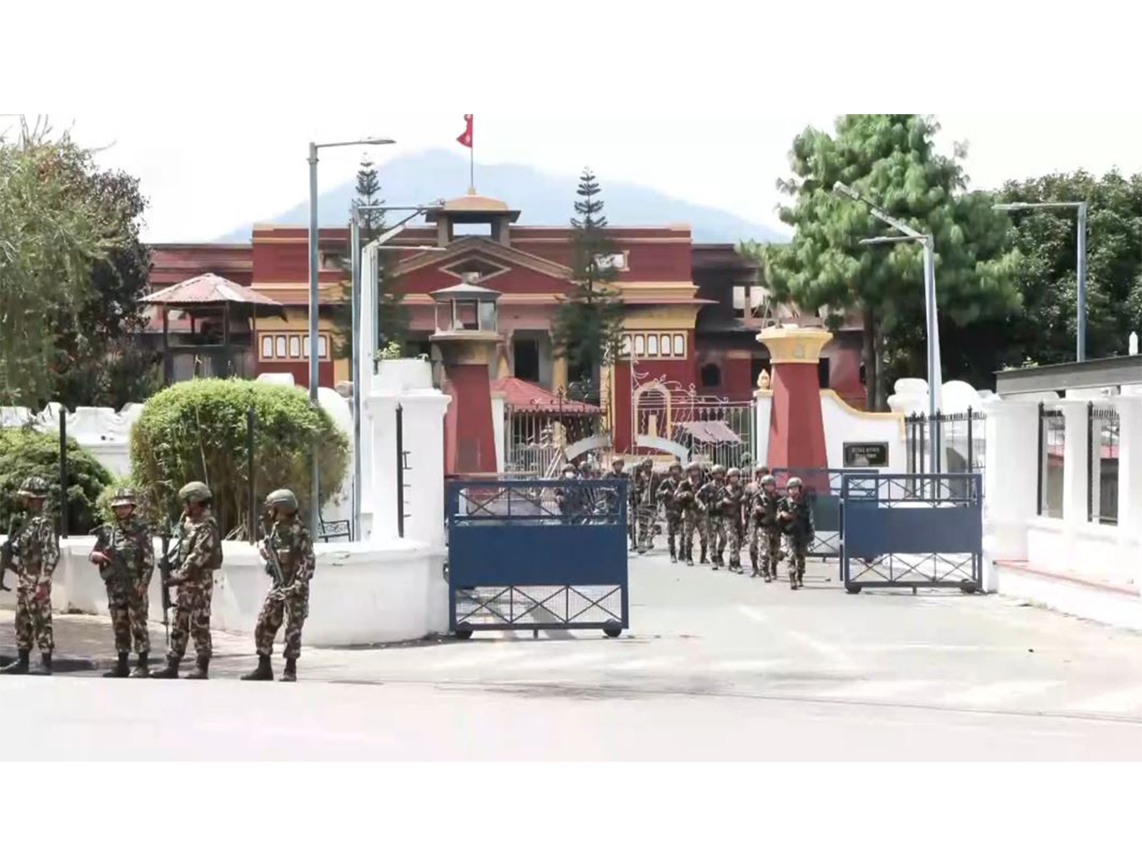 Visuals outside Sital Niwas Kathmandu (Photo/ANI)