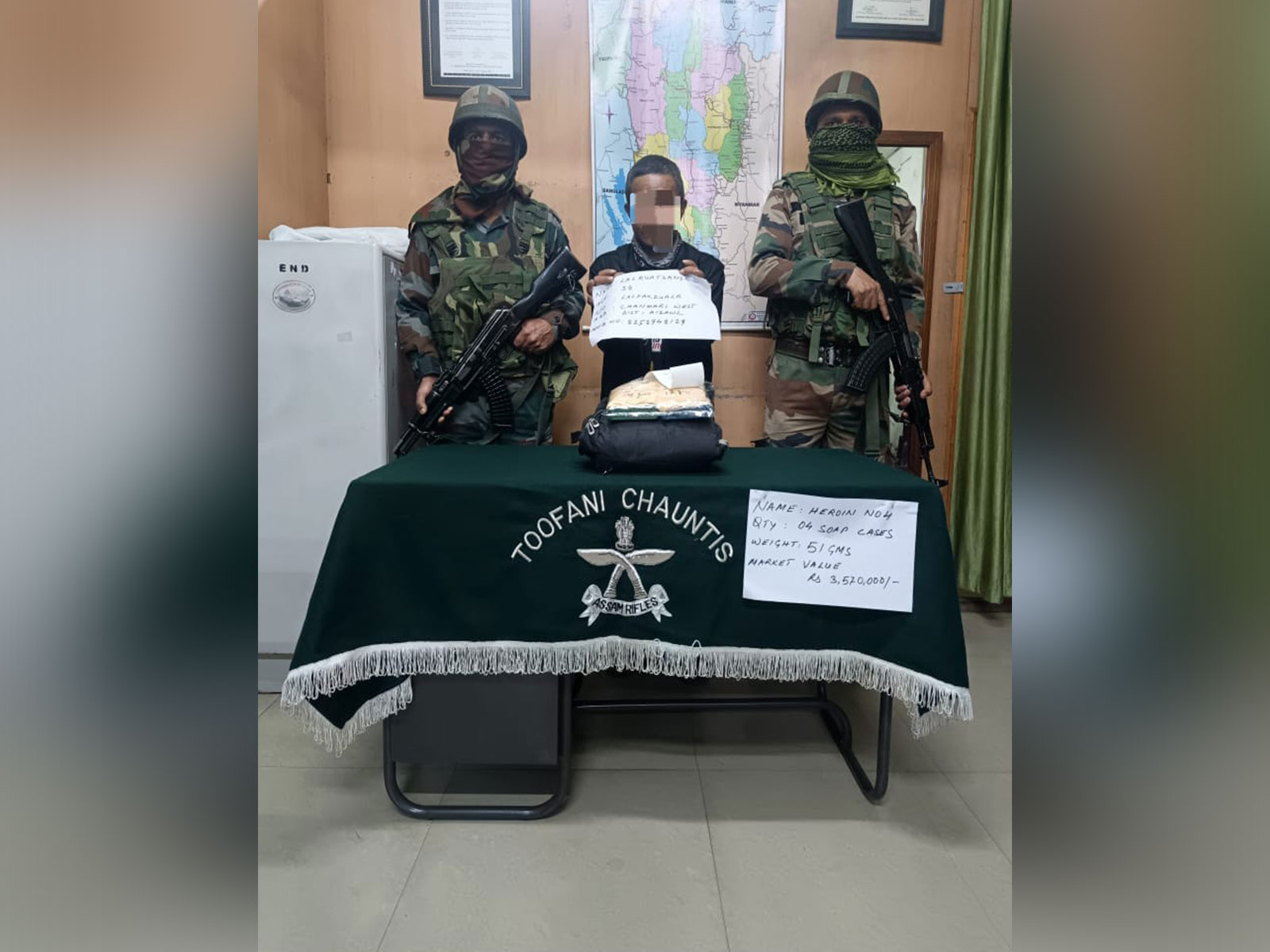 Assam Rifles seizes heroin worth Rs 35 lakh from Aizawl (Photo/Assam Rifles)  