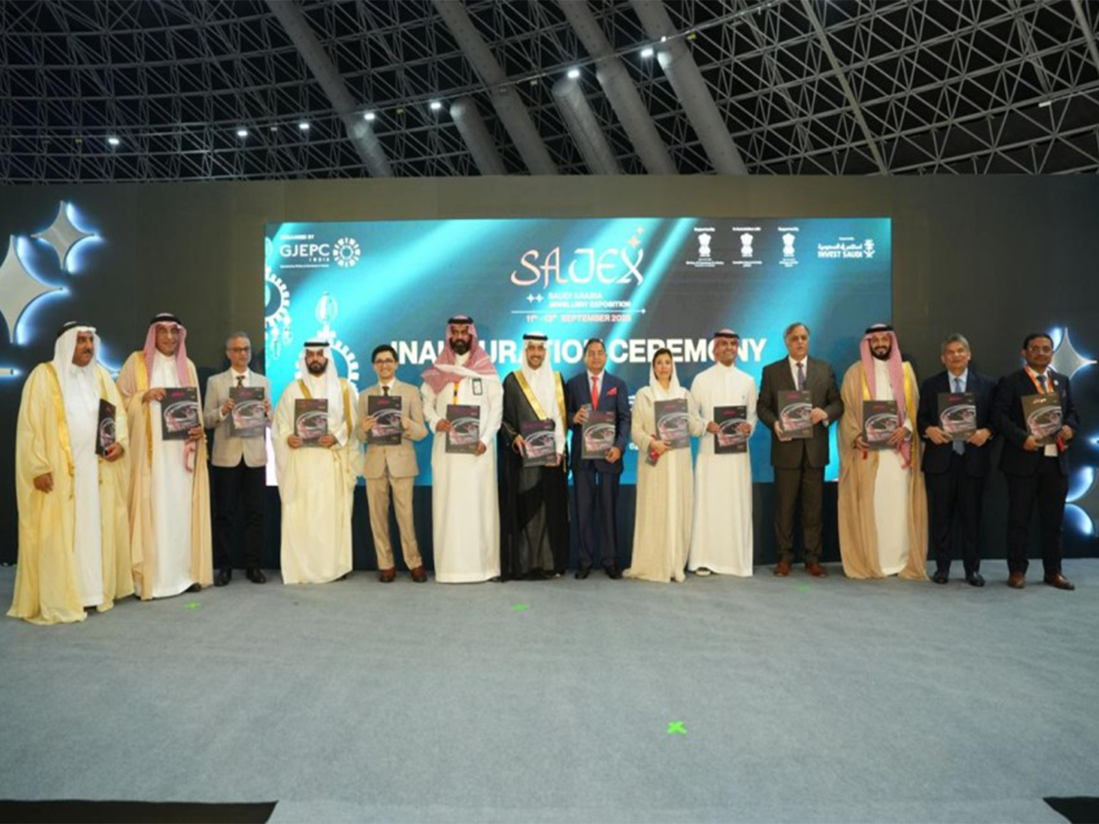 Dignitaries from India and Saudi Arabia inaugurate the Global Gems and Jewellery Exposition SAJEX 2025 at Jeddah Superdome (Photo: X/@IndianEmbRiyadh)