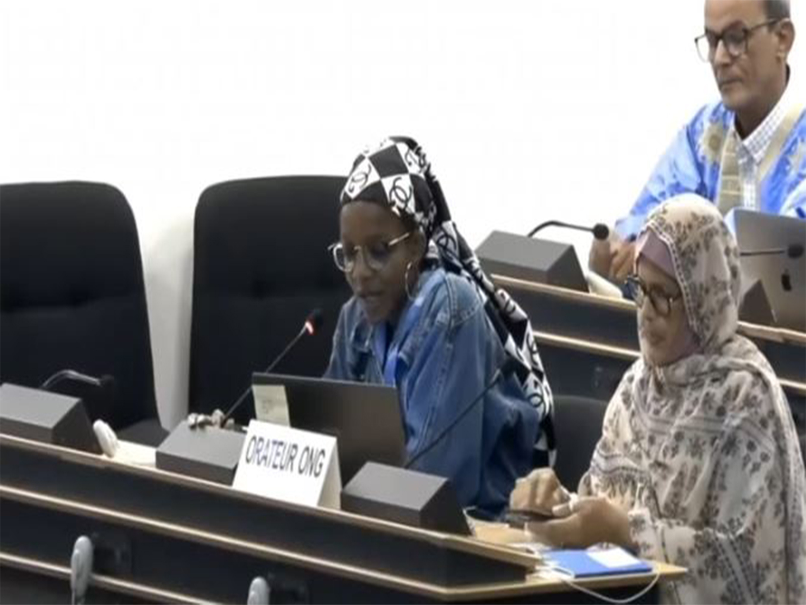 Human rights activist Fidencie Izabayo in her oral intervention at the 60th session of the United Nations Human Rights Council (Photo/ UNTV)