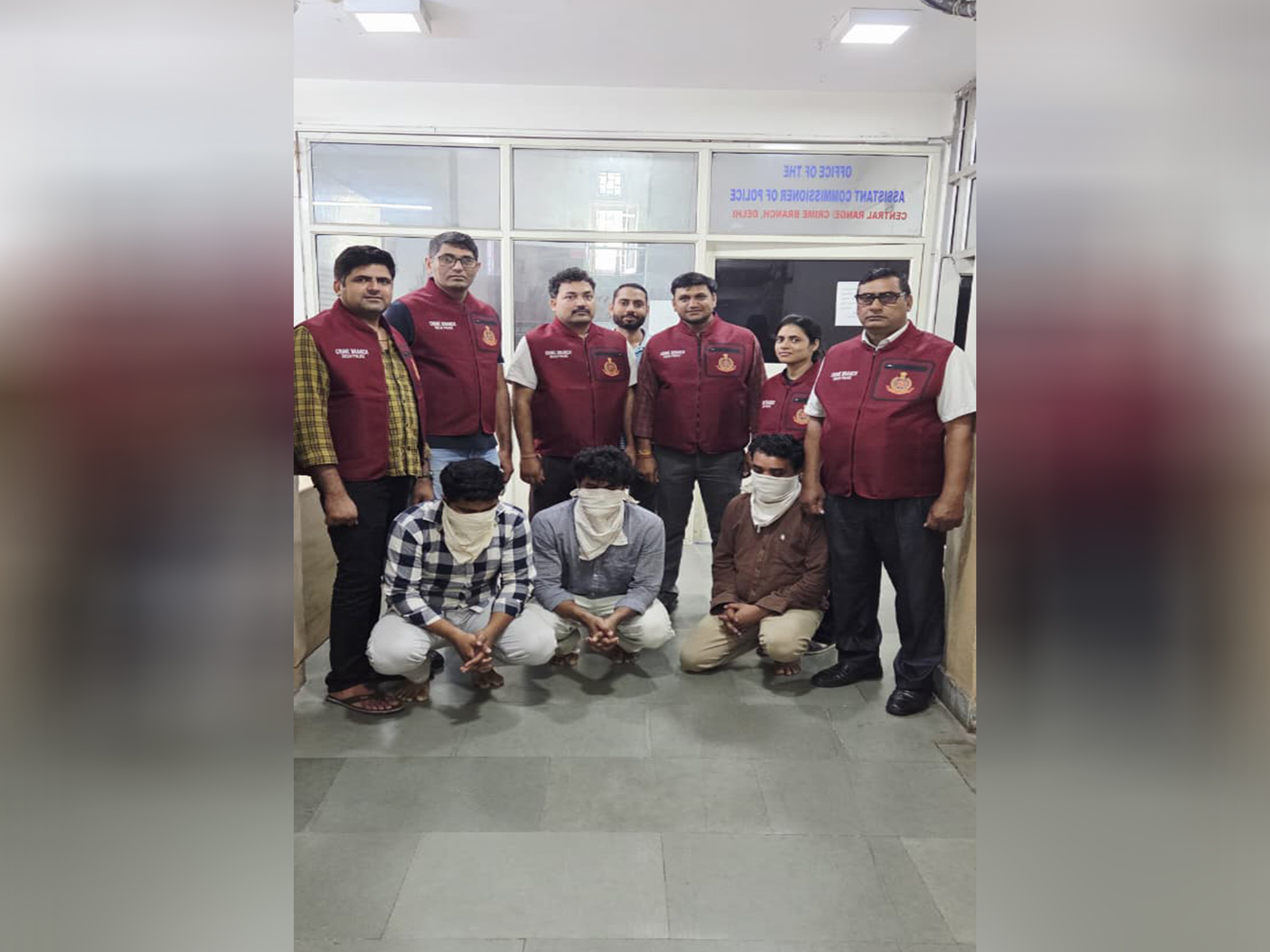 Delhi Police Crime Branch arrests three fraudsters. (Photo/ANI)