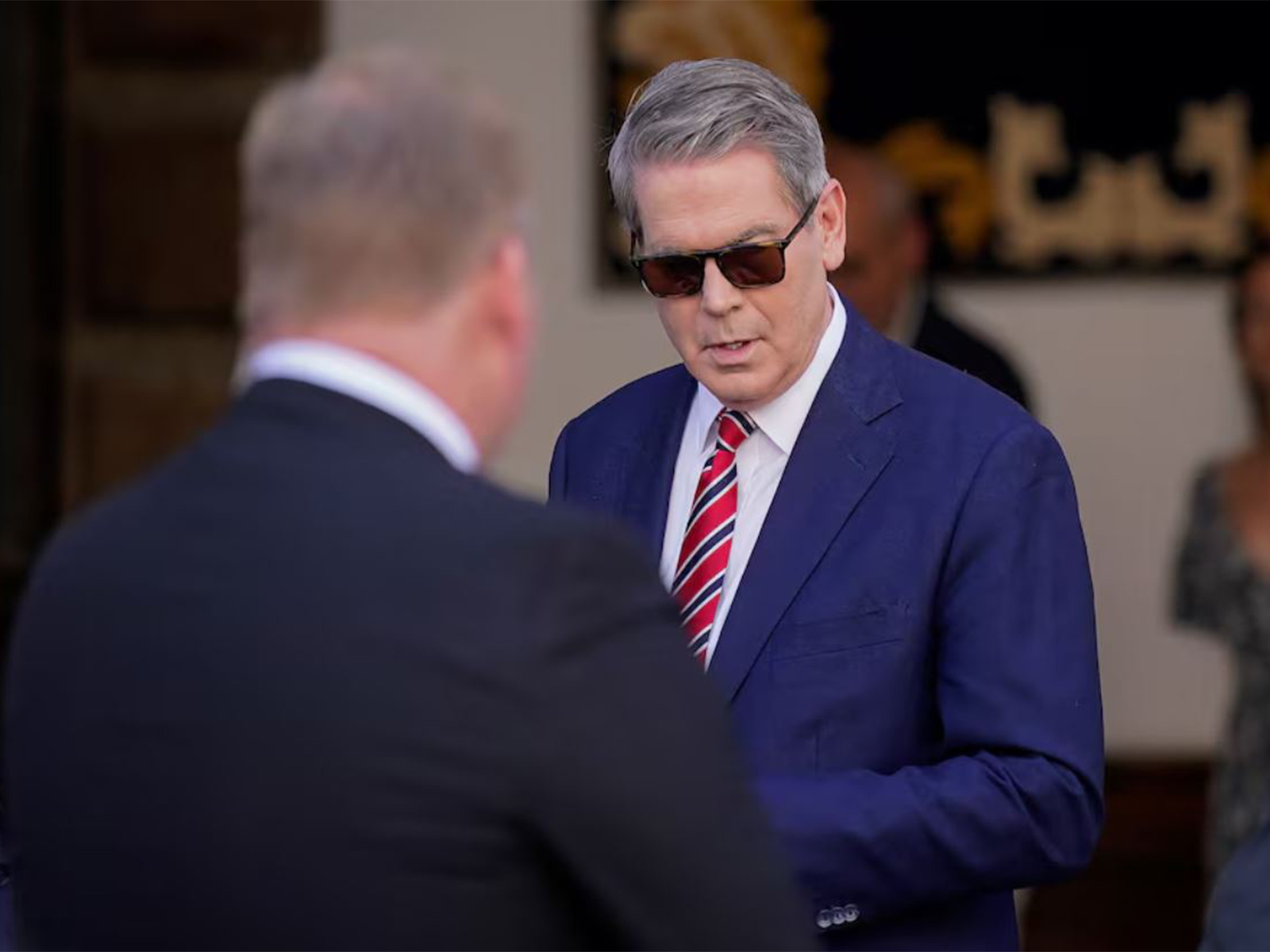 US Treasury Secretary Scott Bessent arrives to meet Spain's Foreign Minister Jose Manuel Albares, to continue discussions on trade, economic and national security issues, in Madrid (Image/Reuters)