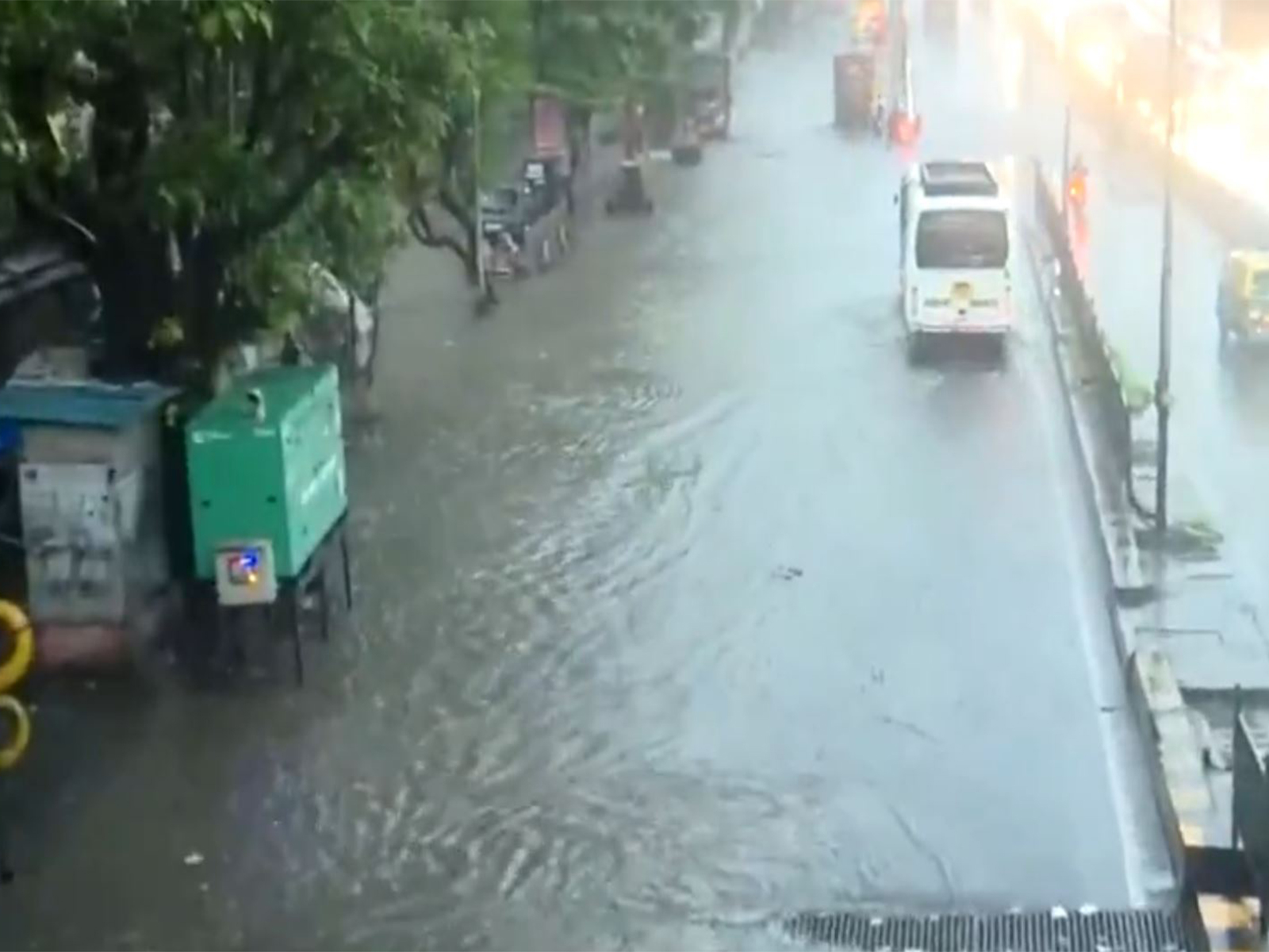 Visuals of waterlogging from King's Circle, Sion (Photo/ANI)