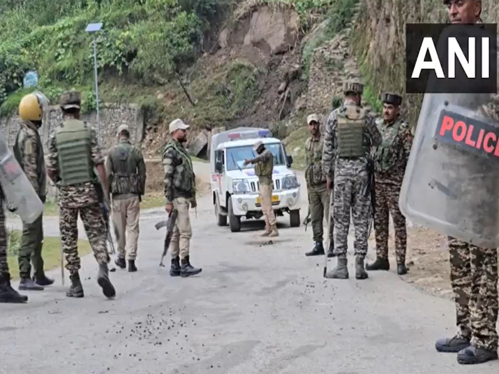 Visuals of tight security in Jammu and Kashmir's Doda (Photo/ANI) 