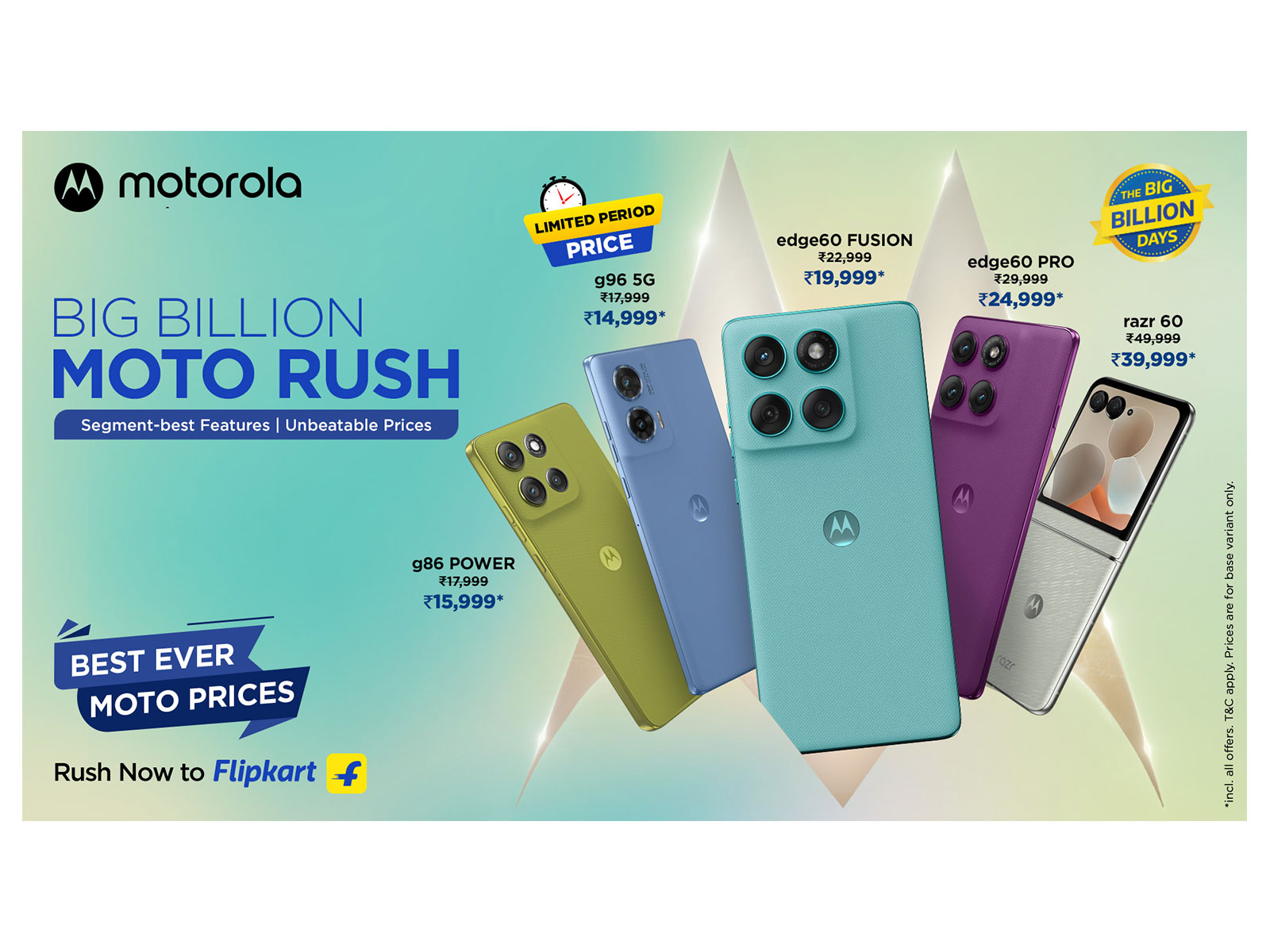Motorola’s bestselling smartphones at lowest prices starting 23rd Sept during Flipkart’s Big Billion Days 2025